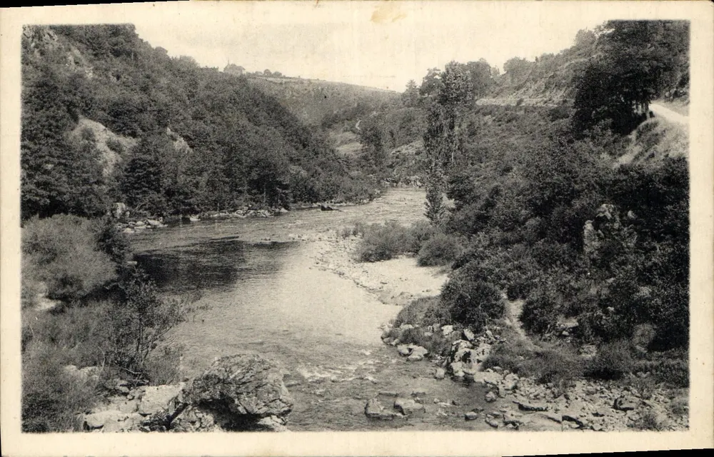 Gorgilles (Indre) — Die Schlucht der Creuse von der Schwarzen Brücke aus — Verlag Vve Paaud, T.C.F. Hotel George Sand - Vorderseite