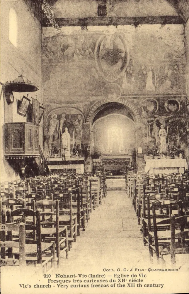 Chiesa di Vic — Affreschi molto curiosi del XII secolo — Coll. G. G. & Fils - Châteauroux - Recto