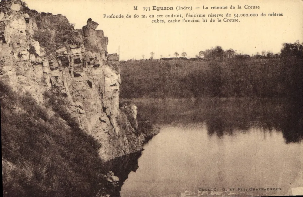 Eguzon (Indre) — A represa da Creuse — Coll. C. G. e Filhos, Châteauroux - Frente