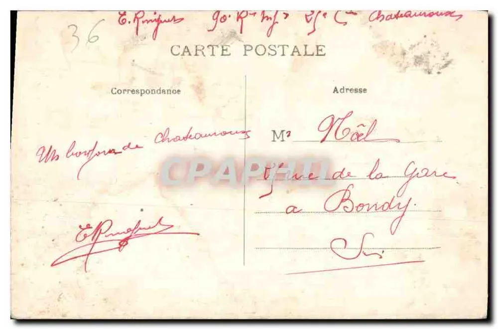 Castelo de Châteauroux — O Castelo Bertrand, Século X — Coleção G. G. Châteauroux - Verso