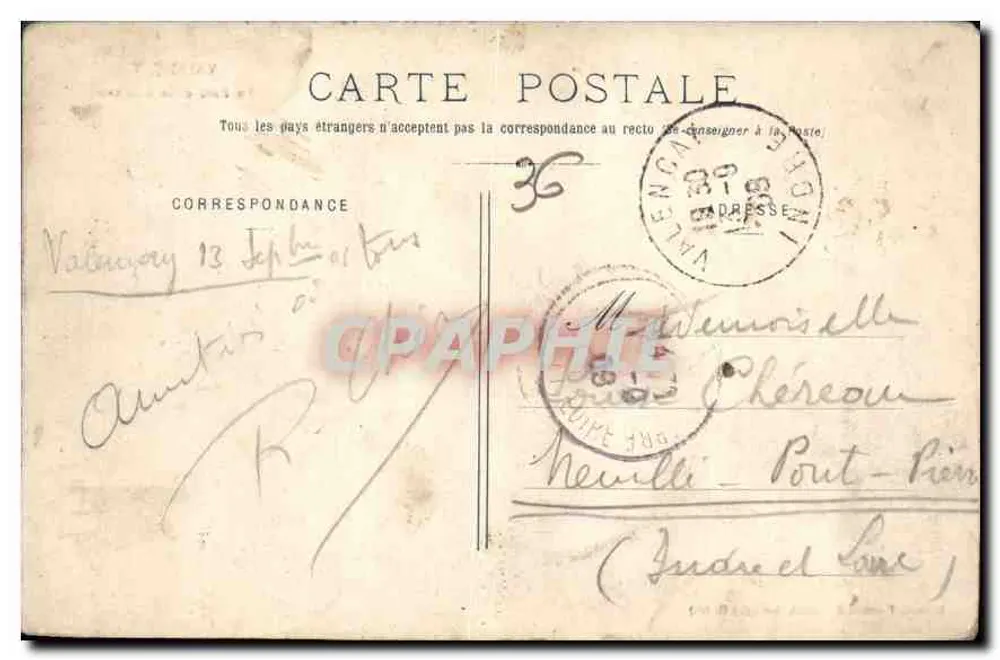 Valençay — O Parque e o Castelo — Editor não identificado - Verso