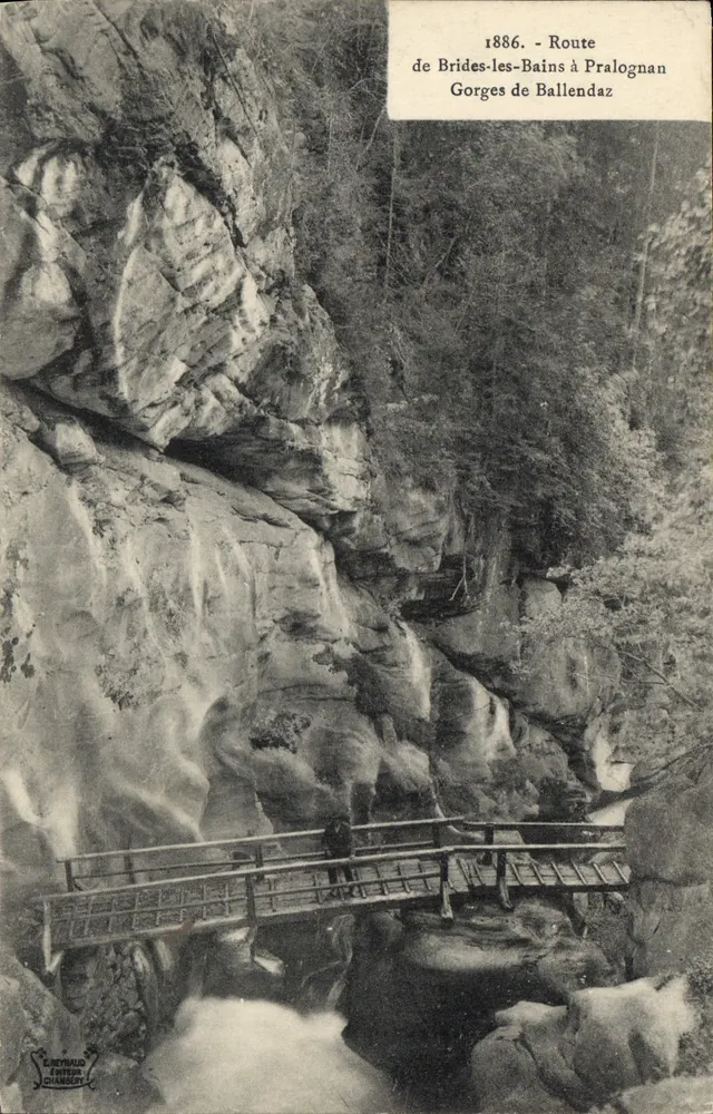 Gorges de Ballendaz — Route von Brides-les-Bains nach Pralognan — Verlag Lachèvre, Chambéry - Vorderseite