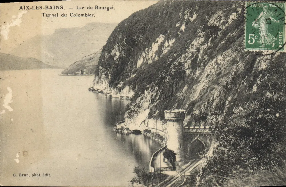 Aix-les-Bains — Lac du Bourget. Tunnel du Colombier. — G. Brun, phot. édit. - Frente