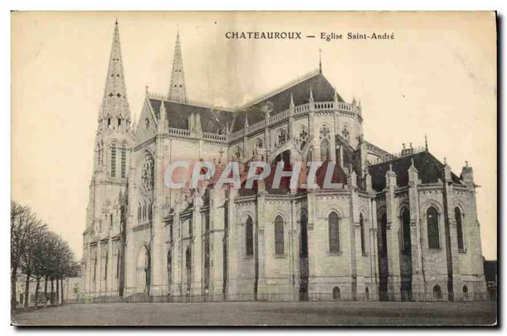Châteauroux — Igreja de São André — Editor não identificado, número de série não visível - Frente