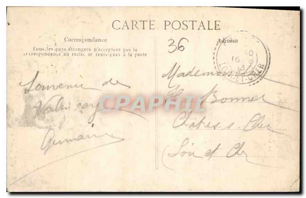 Château de VALENÇAY (Indre) — Le Donjon, éditeur imprimeur non visible, n° de série non lisible - Verso