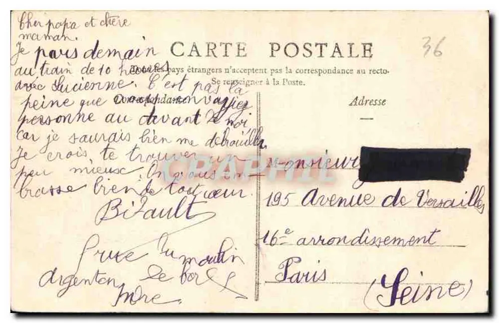 Valençay (Indre) — Castelo de Valençay — Coleção E. C. Châteauroux - Verso