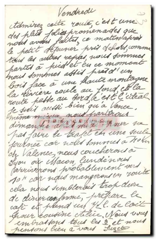 Saint-Levcorps — Os Grandes Goulets — editor 'Real Photo' C.A. de Strasbourg - Verso