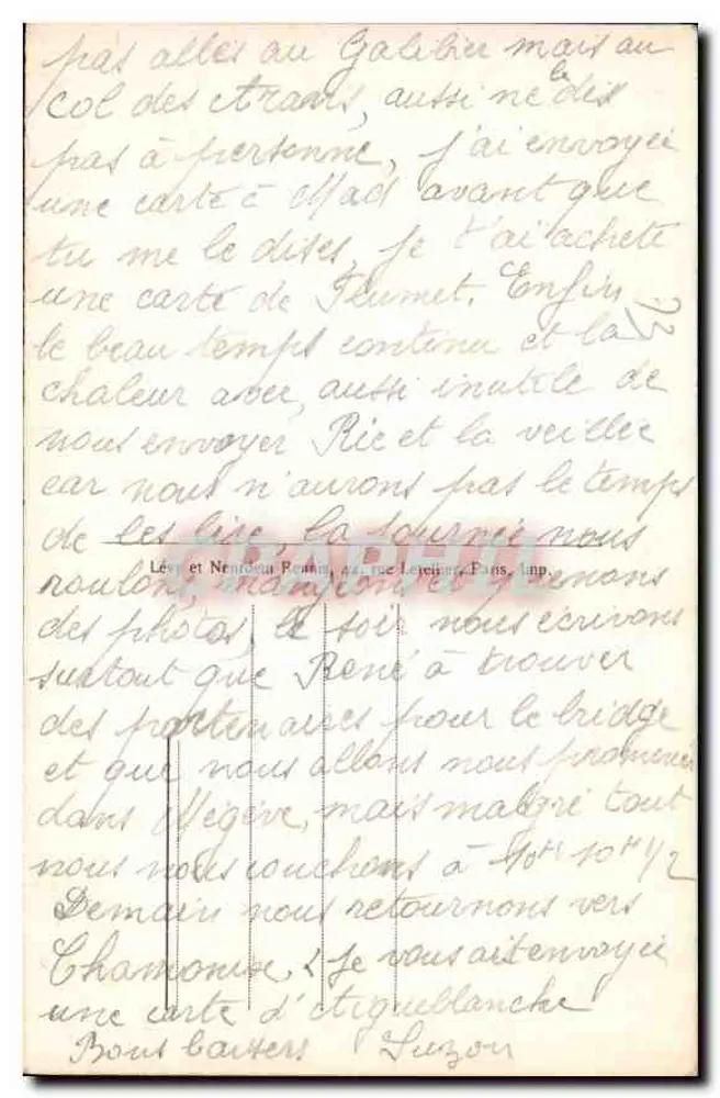 Pralognan — Le Doron am Fuße der Arcelin-Gletscher — LL, Nr. 146 - Rückseite