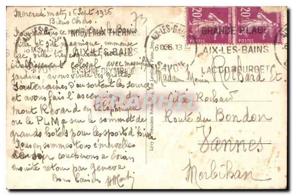 Aix-les-Bains — Das Neue Kurhaus — LL — n°358 - Rückseite