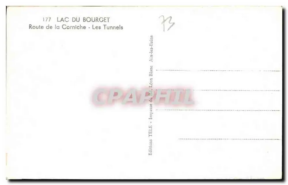 Lac du Bourget — Route de la Corniche - Les Tunnels — Éditions TELE - Verso