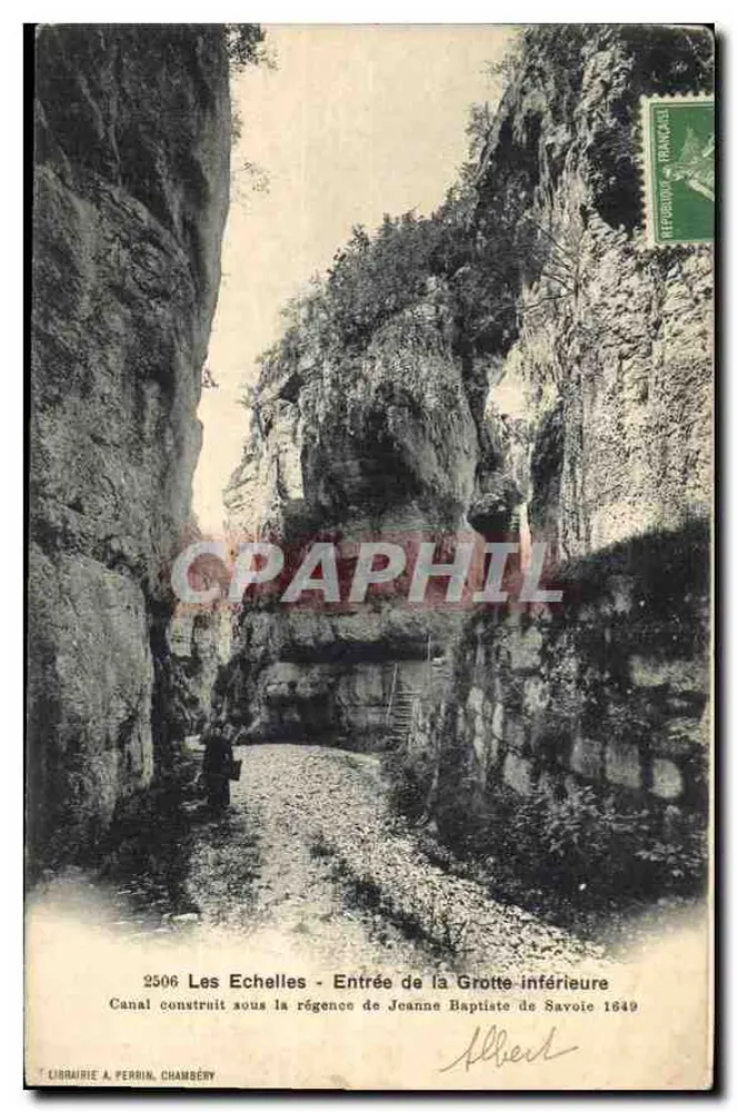 लेस एशेल्स - निचली गुफा के प्रवेश - 1649 में जीन बाप्तिस्ट डी सावोय के शासन के तहत बनाया गया नाला - पुस्तकालय A. पेरिन, चंबेरी - आगे