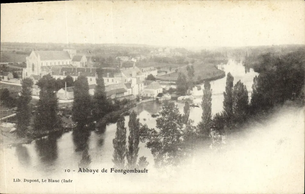 Abadia de Fontgombault — vista panorâmica sobre a Loire — Lib. Dupont, Le Blanc (Indr) - Frente