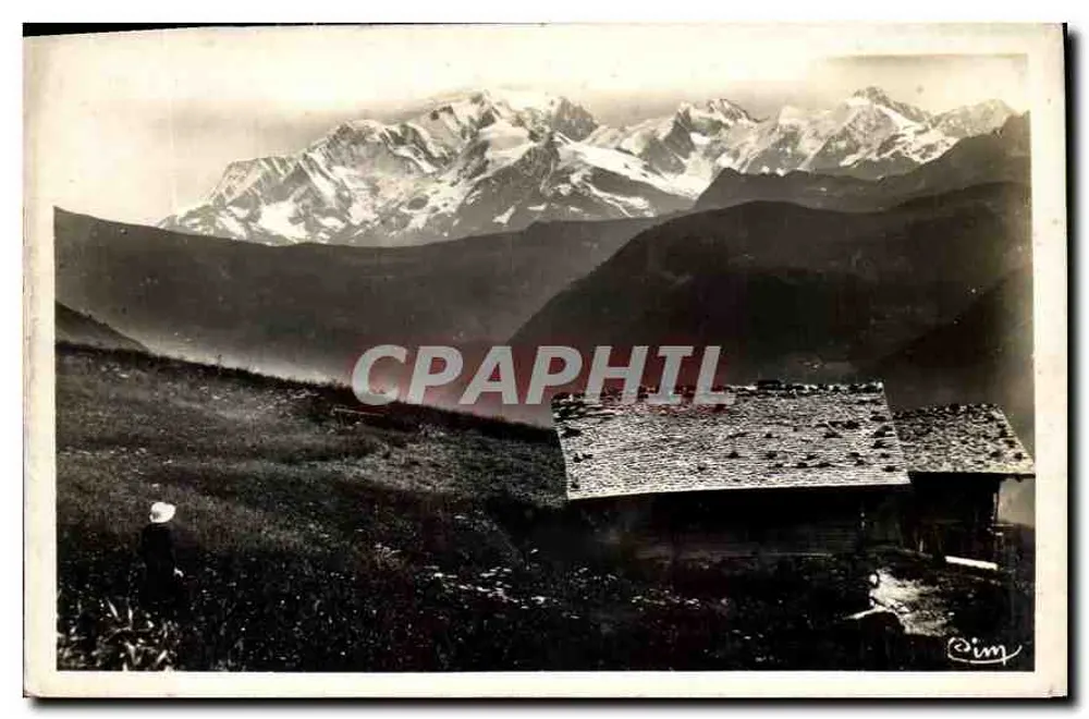 Höhe Luce — Ansicht der Mont-Blanc-Kette — Verlag Komitee von Malon - Vorderseite