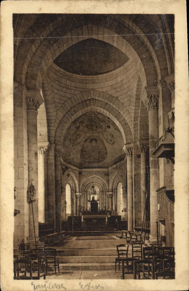 Gargilesse (Indre) — Interior da igreja — Editor Yve Pacaud, Trilou - Frente