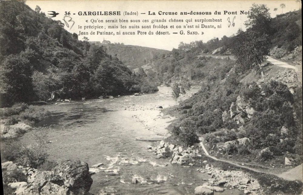 Gargilesse (Indre) — Die Creuse unter dem Schwarzen Brücke — G. Sand - Vorderseite
