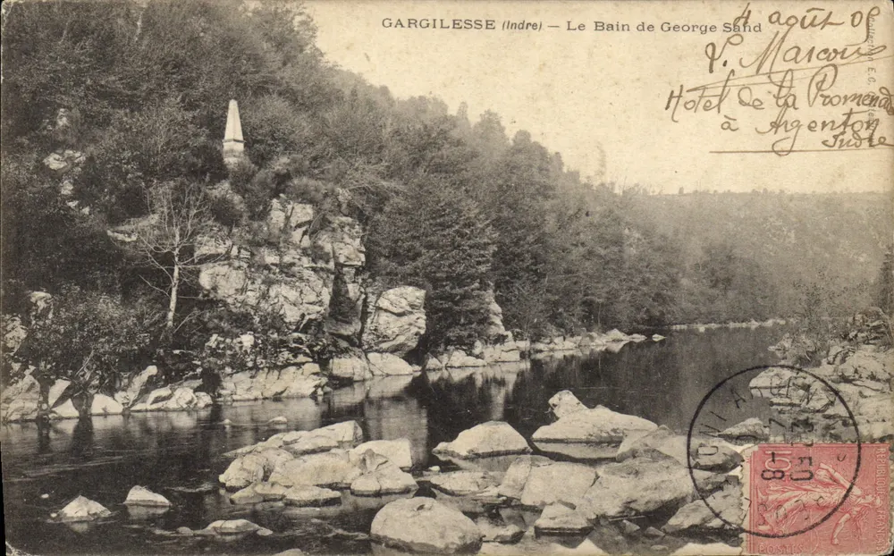 GARGILELLESE (Indre) — O Banho de George Sand — Hotel da Promenade - Frente