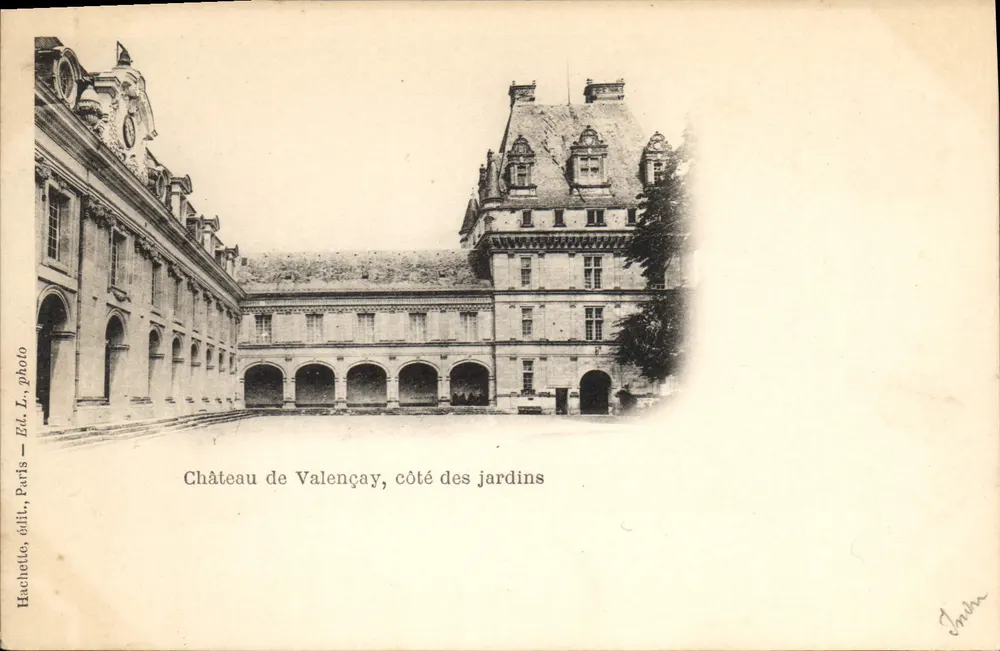 Castello di Valençay, lato dei giardini — Hachette, edit., Parigi, foto Ed. L. - Recto