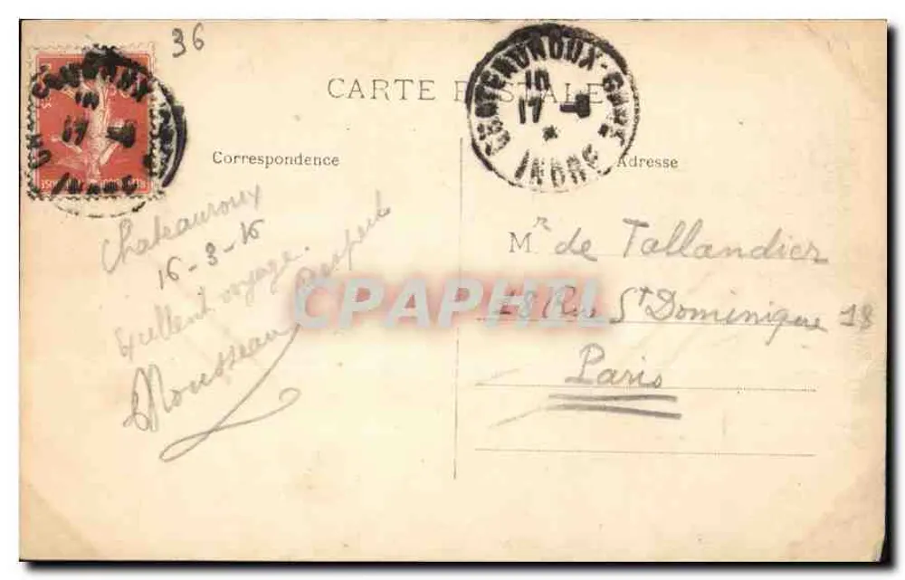 Châteauroux — Jardim Público, o Chalet — Coleção G. Châteauroux - Verso