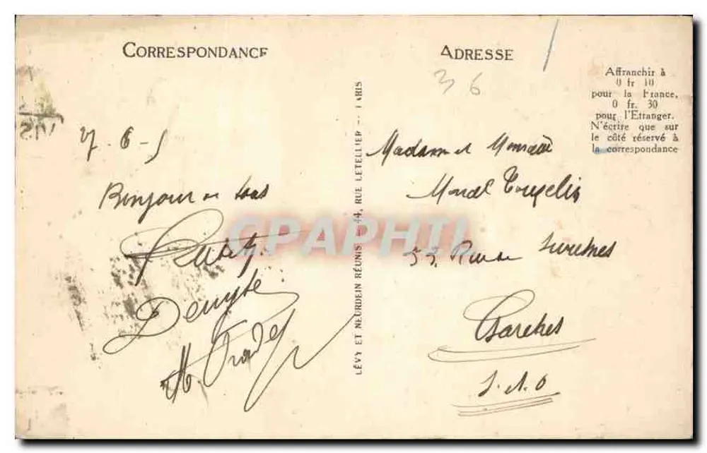 Châteauroux — Vista no jardim público — I.L. - Verso