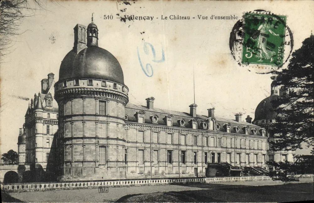 Valençay - O Castelo - Vista geral — editor D.G. n°510 - Frente