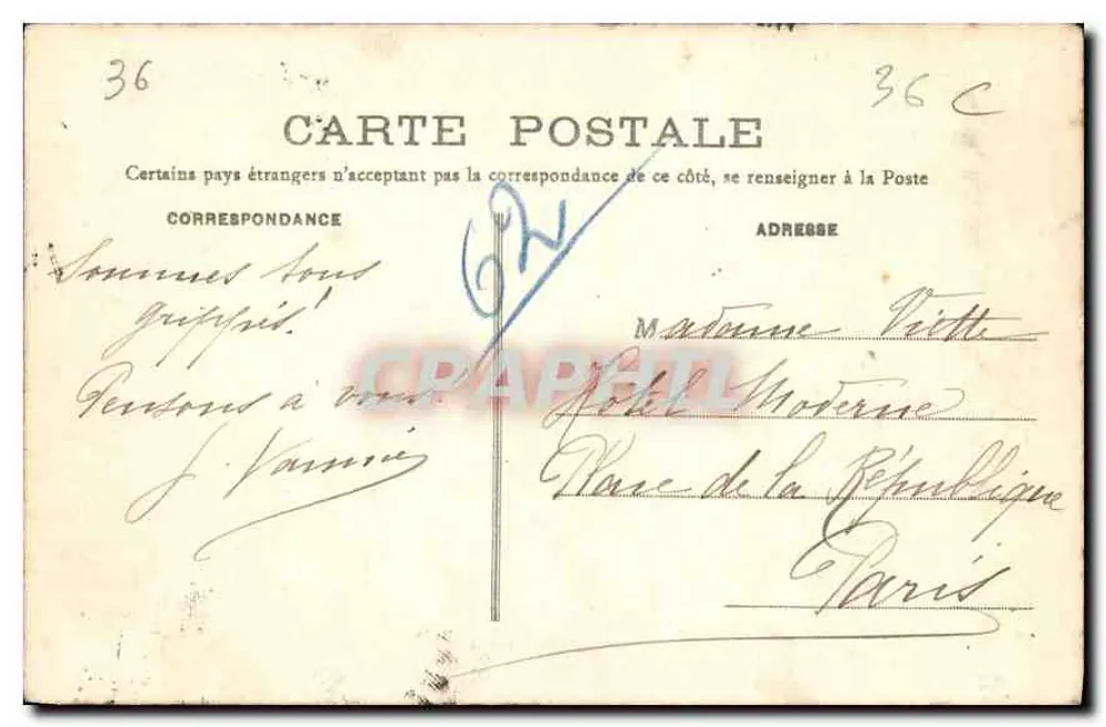 Valençay - O Castelo - Vista geral — editor D.G. n°510 - Verso