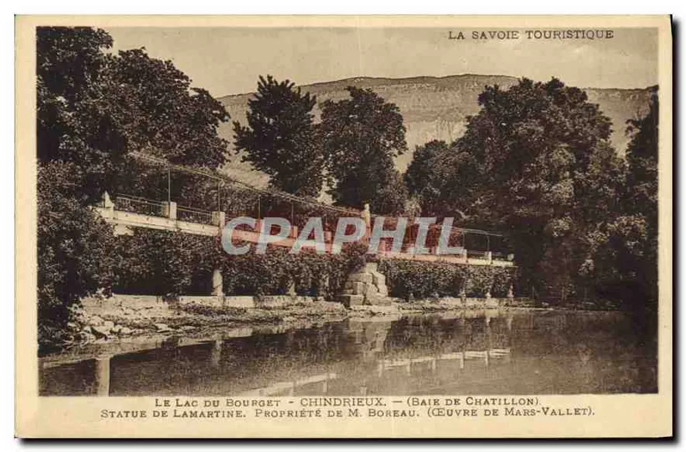 O Lago do Bourget - Chindrieux — Estátua de Lamartine — Editor La Savoie Touristique, número de série não visível - Frente