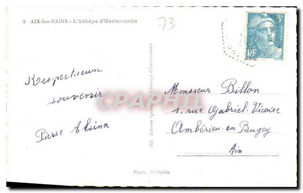 Aix-les-Bains — A Abadia de Hautecombe — editor Cop - Verso