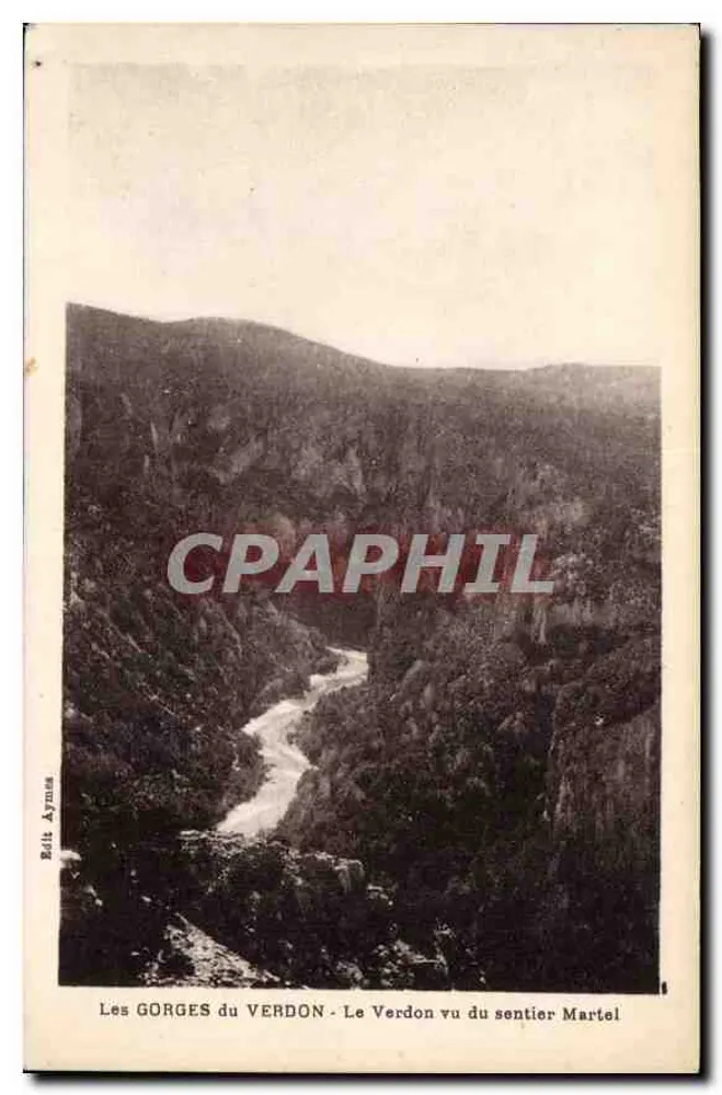 Die GORGES des VERDON - Der Verdon von der Martel-Route aus gesehen — Verlag Aymès - Vorderseite