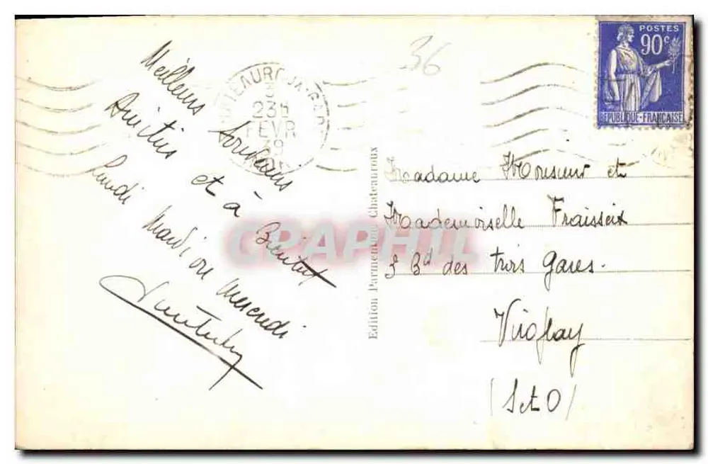 Châteauroux — Der neue Brücke über die Indre und Schloss Raoul — Edition Châteauroux - Rückseite