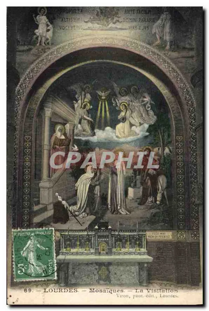 Lourdes — Mosaici — La Visita — Viron, fot.-edit., Lourdes - Recto
