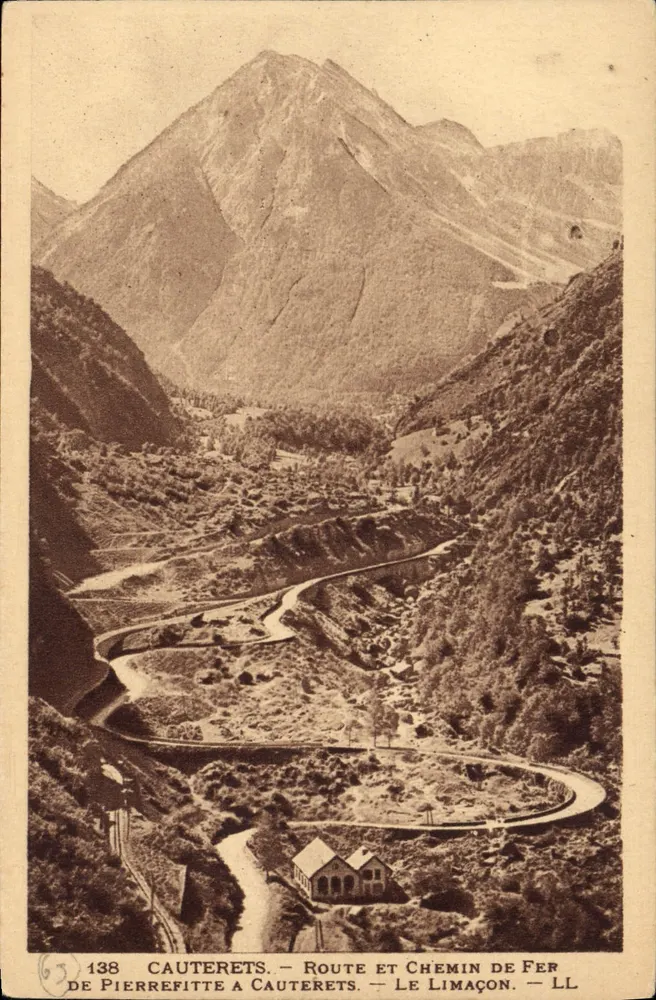 Cauterets — Route und Eisenbahn von Pierrefitte nach Cauterets — Le Limaçon — LL - Vorderseite