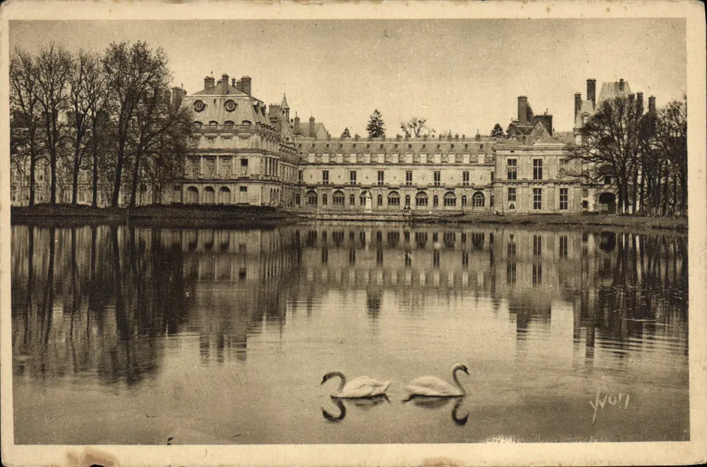 Schloss Fontainebleau — Fassade über den Karpfenteich — Édition d'Art YVON - Vorderseite