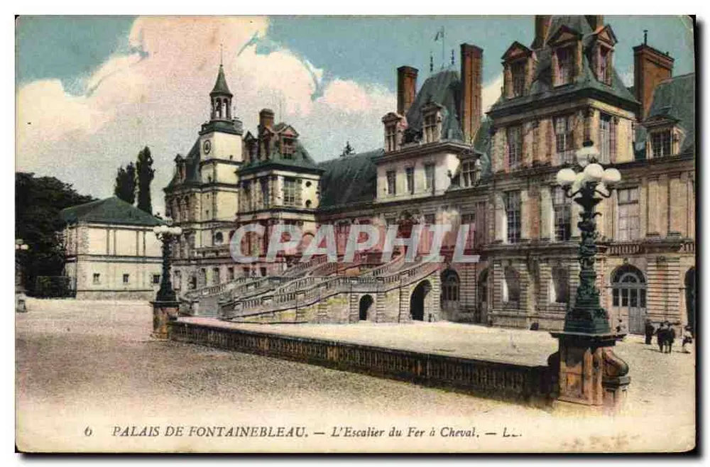 Schloss Fontainebleau — Die Eisenpferdestiege — Levy Fils et Cie, Paris - Vorderseite
