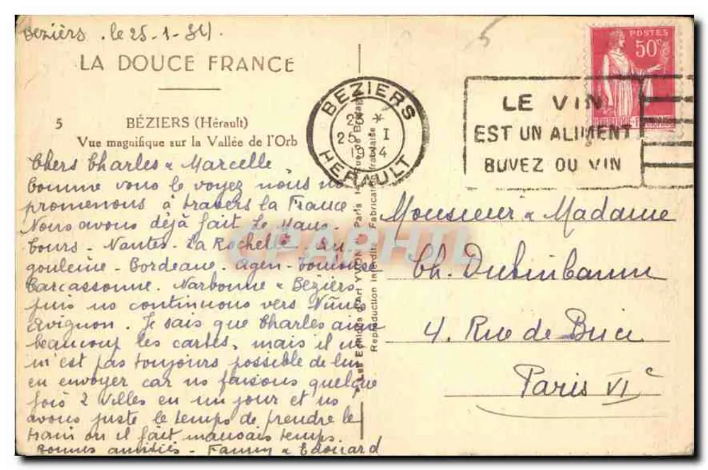 Béziers — Prächtige Ansicht der Orb-Tal — Die Süße Frankreich - Rückseite