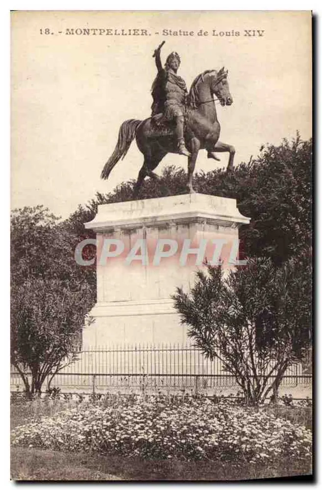 Montpellier — Beeld van Lodewijk XIV — Uitgever C. Donuc, Marseille - Voorkant