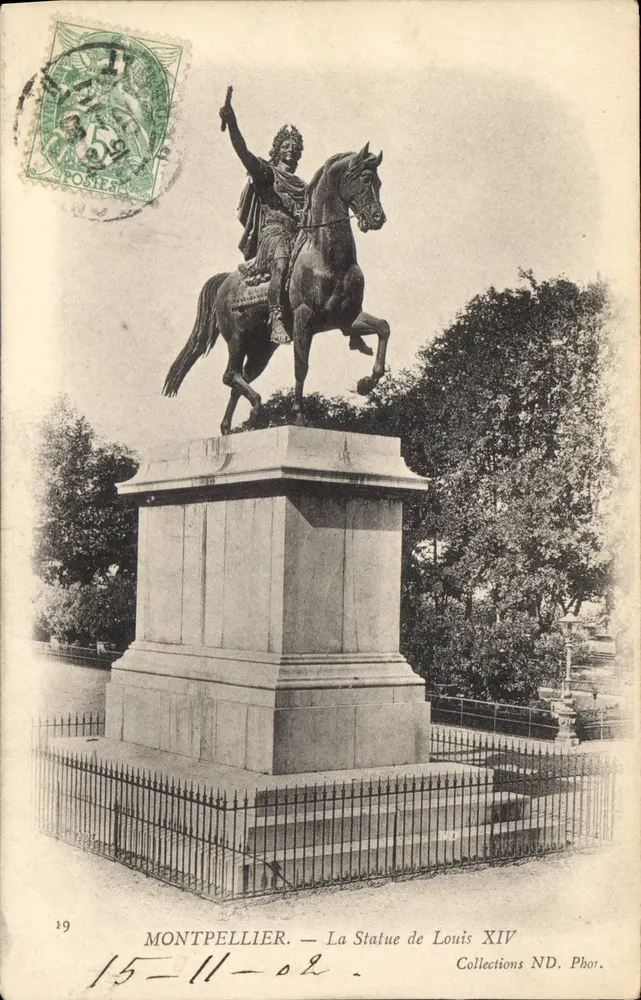 Montpellier — A Estátua de Luís XIV — Collections ND. Phor. - Frente