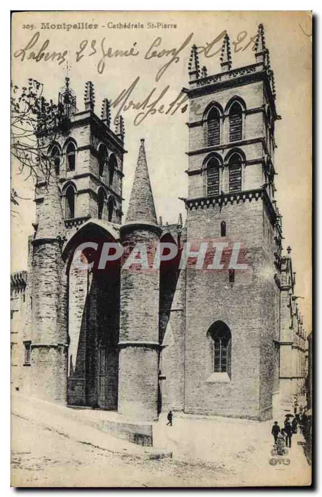 Montpellier - Katedra św. Piotra — widok z wież i fasady — n° 309 - Awers