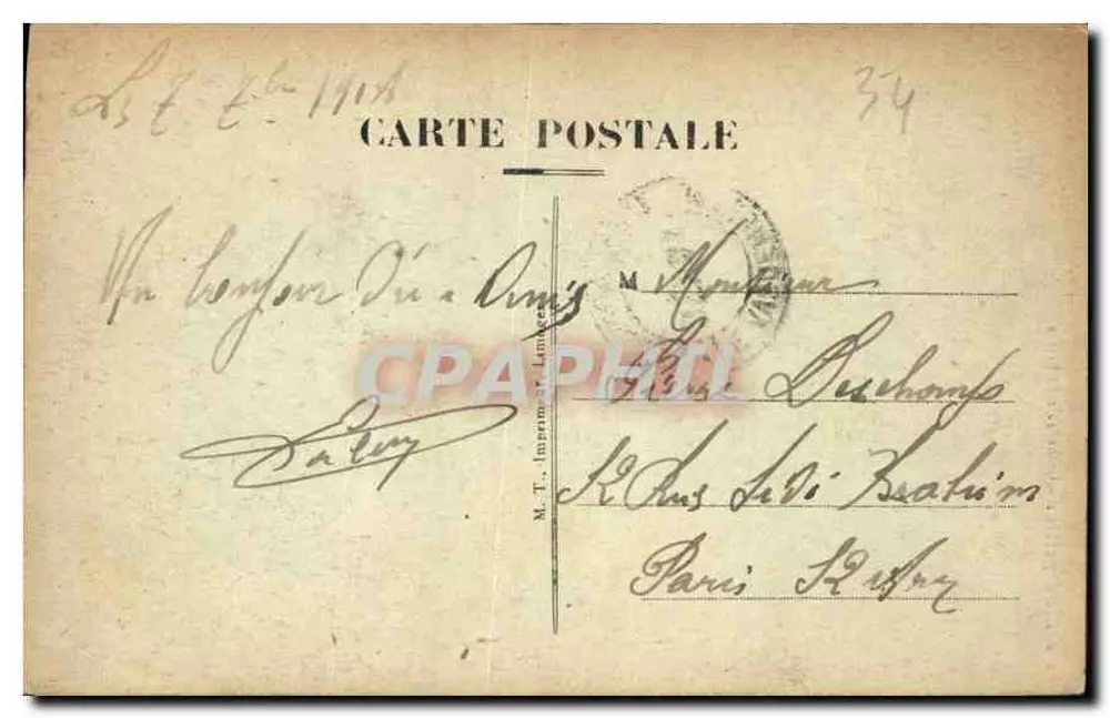 Montpellier - Katedra św. Piotra — widok z wież i fasady — n° 309 - Rewers