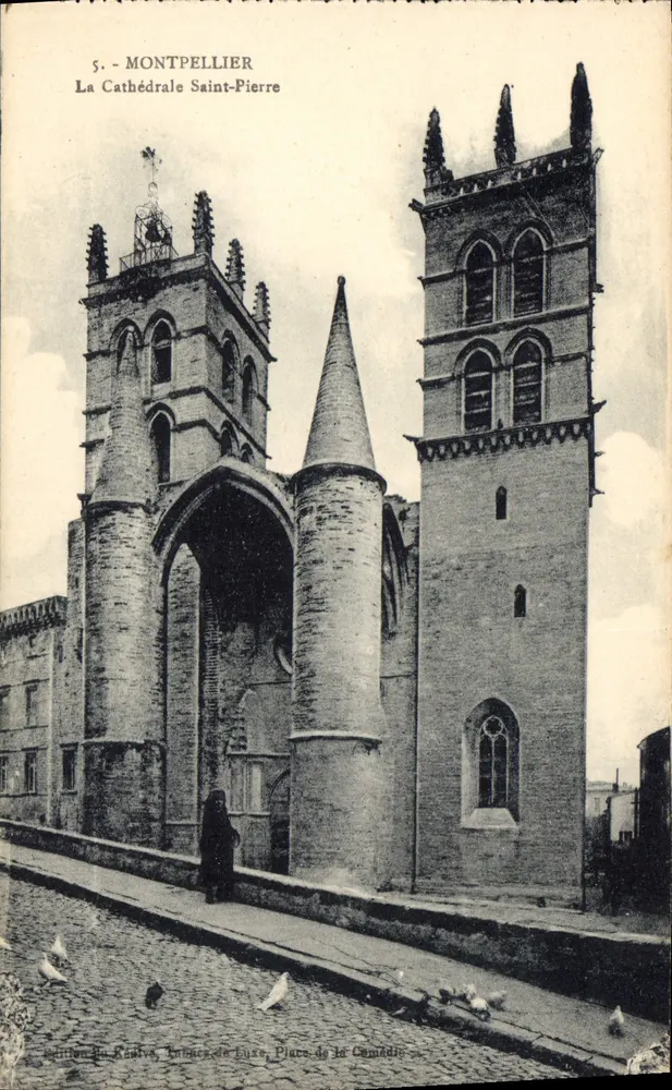 Montpellier - De Sint-Pieterskerk - uitgave Du Réal, Luxe Drukkerij, Plein van de Kerk - Voorkant