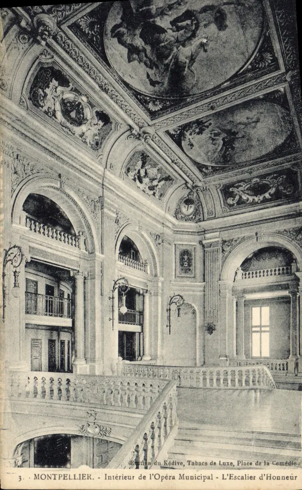 Montpellier - Innenansicht des Stadttheaters - Die Ehrenstiege - Vorderseite