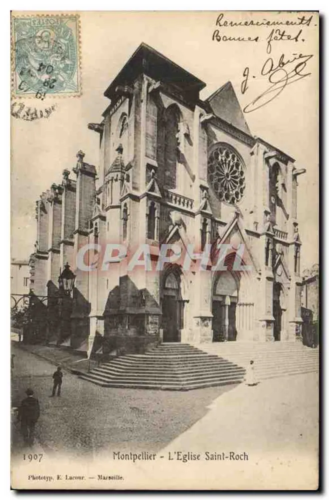 Montpellier - A Igreja de São Roque — Fototipia E. Lacour — Marselha, 1907 - Frente