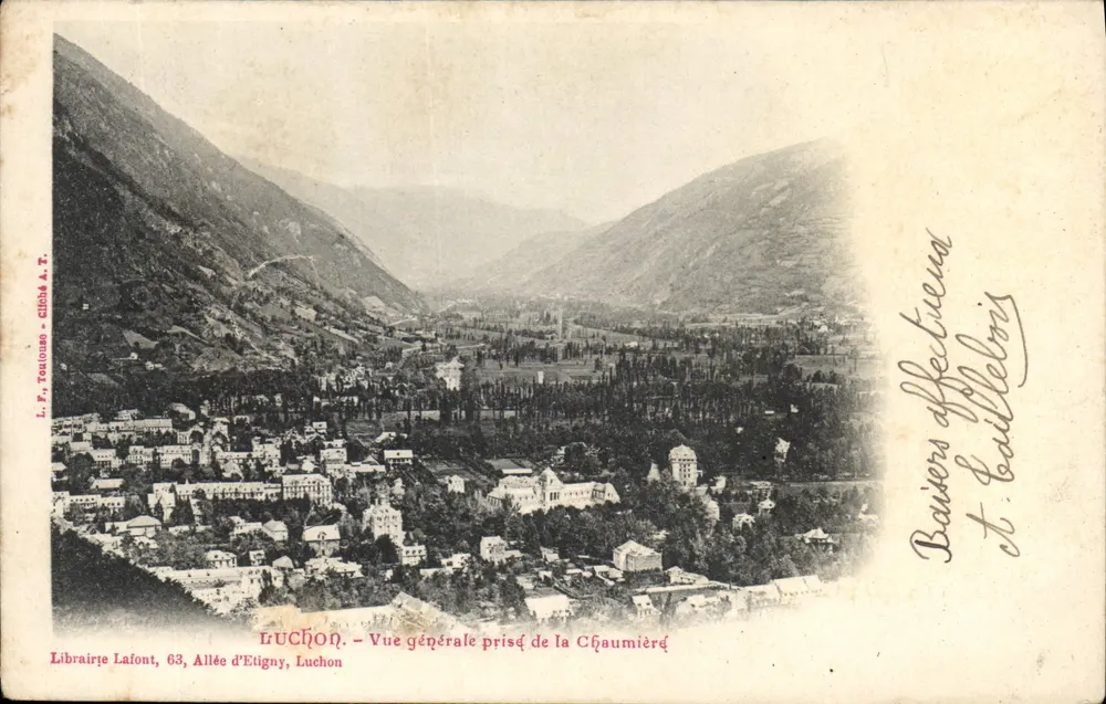 Luchon — Allgemeiner Blick von der Chaumière — Librairie Lafont, 63, Allée d'Etigny, Luchon - Vorderseite