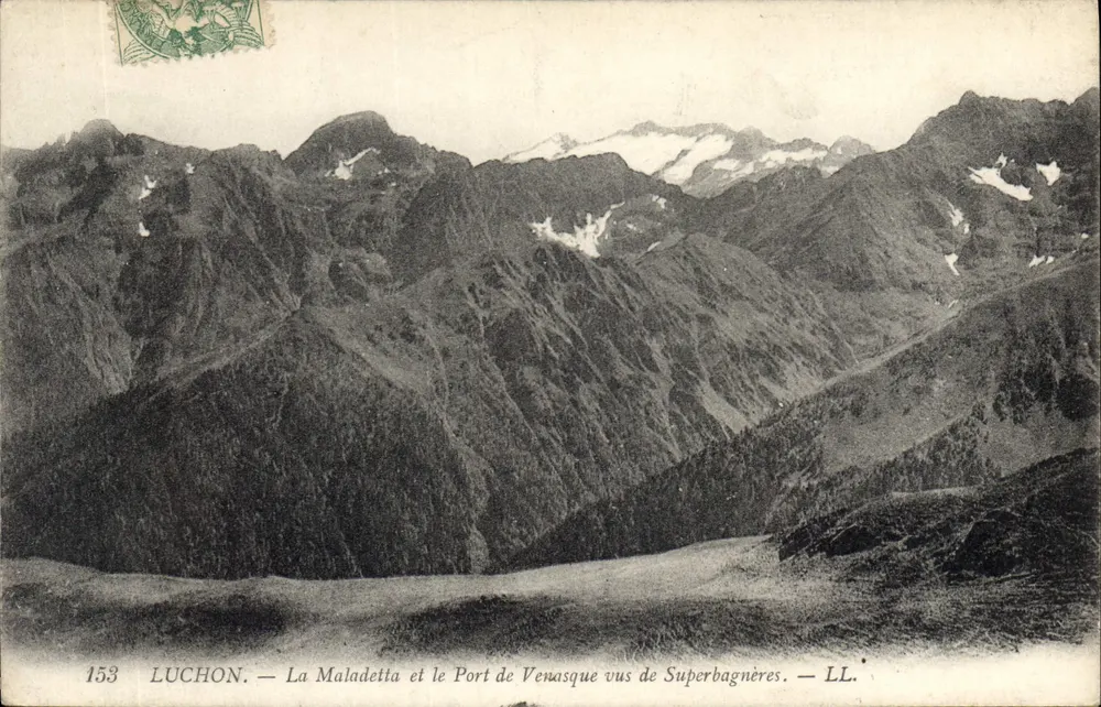 La Maladetta und der Hafen von Venasque von Superbagnières aus gesehen — LUCHON — LL — n°153 - Vorderseite
