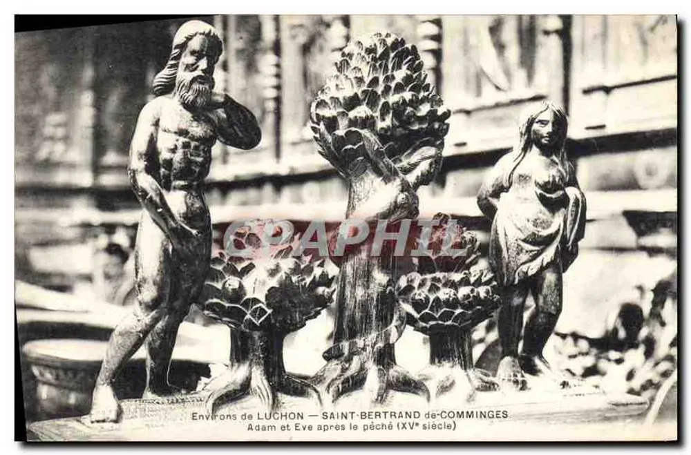 Adão e Eva após o pecado — Saint-Bertrand-de-Comminges (século XV) — Nas proximidades de Luchon - Frente