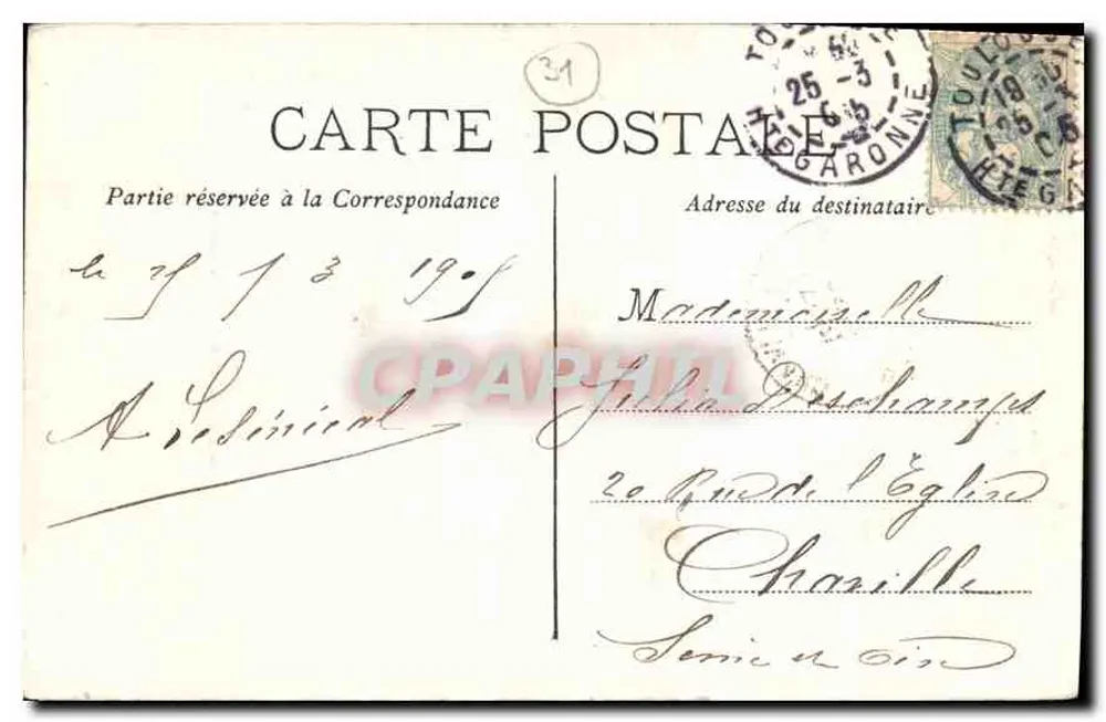 Toulouse — Hotel d'Assézat — L.S.J. — N° 23 - Verso