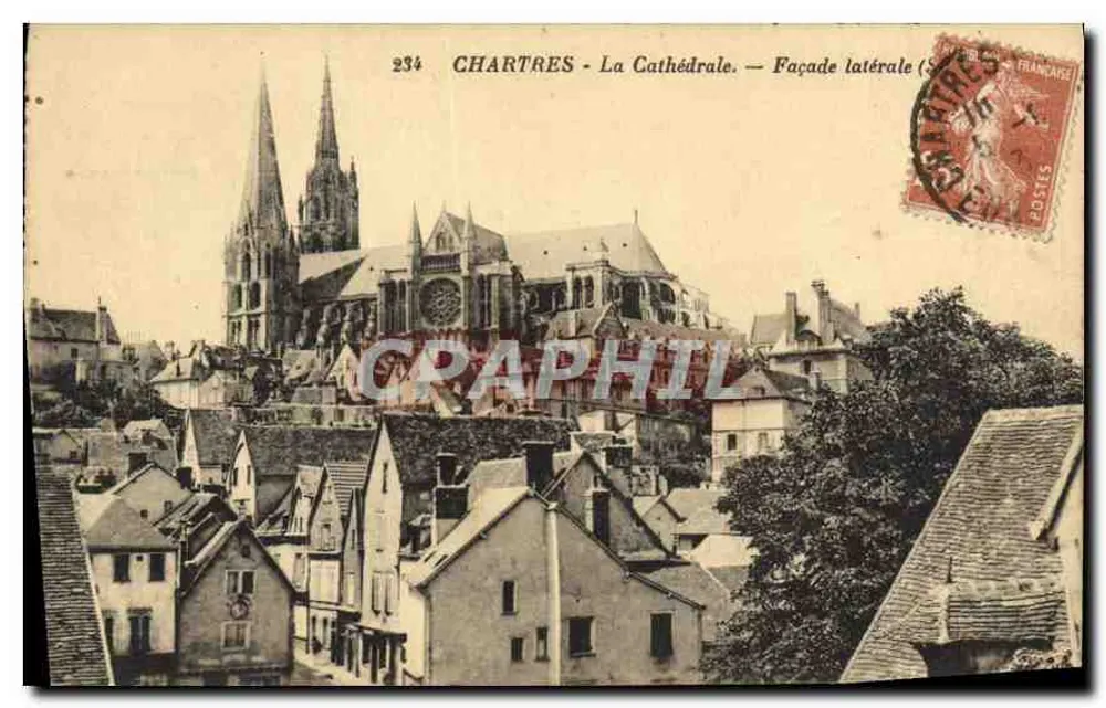Chartres - Katedra — Façade latérale — Wydawca Lévy et Neuchelin, n° 234 - Awers