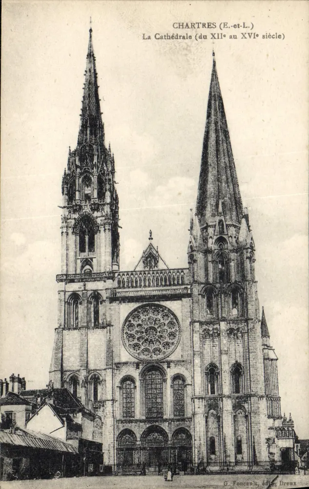 Chartres (E.-et-L.) — A Catedral (do XII ao XVI século) — G. Foncault, editor, Dreux - Frente