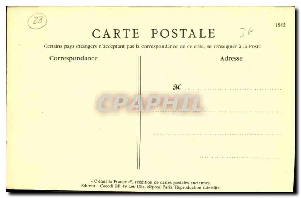 Mädchen-Schule — Vertes-Dépouans (Puy-de-Dôme) — Verlag Cecodi BP 49 Les Ulis - Rückseite