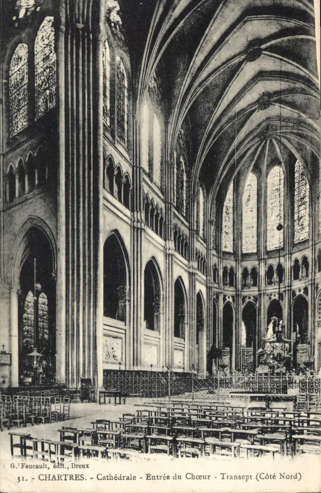 Chartres - Kathedrale - Eingang zum Chor - Transept (Nordseite) — G. Foucault, Verlag, Dreux, n°31 - Vorderseite