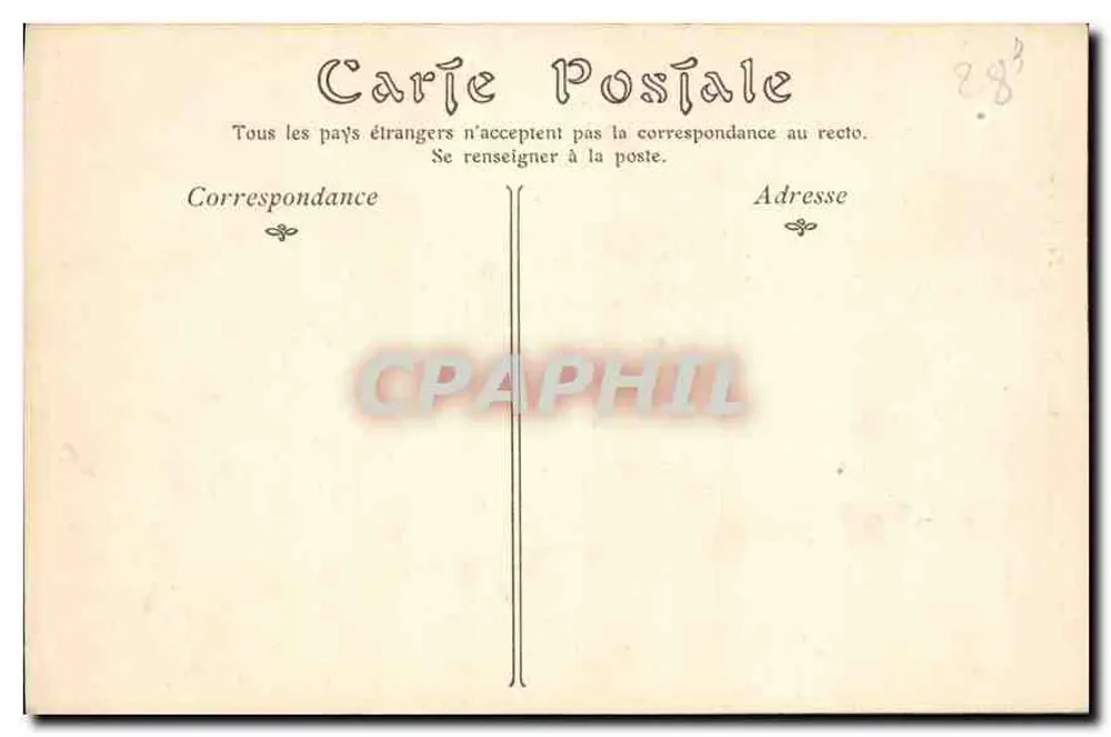 Chartres — Facha da Catedral — Editor não identificado, n° de série 8 - Verso